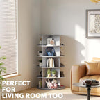 SpaceAid 5 Tier Rotating Shoe Rack Tower, Spinning Shoe Display Lazy Susan - Image 6