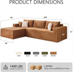 108" Boneless Couch Modular Sectional Sofa, L-Shaped Couch - Image 2