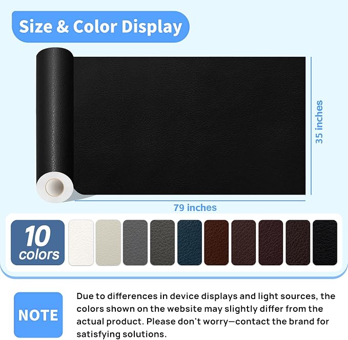Leather Repair Patches, 35X79 Inch Self-Adhesive Leather Repair Tape, Stretch - Image 2