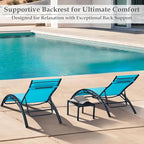 EROMMY Outdoor Chaise Lounge Set of 3, Reclining Patio Chairs - Image 3