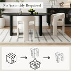 Modern Chenille Barrel Dining Chair Upholstered Fabric Dining Room Chair - Image 3