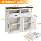 knoworld Buffet Sideboard with Storage Farmhouse with 4 Doors, Dining Room - Image 2