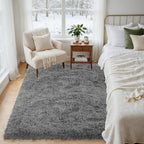 4x6 Fluffy Shag Area Rugs for Living Room Bedroom: Soft Carpet Light Gray | - Image 4
