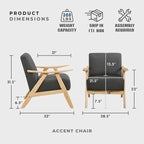 Lexicon Mid Century Modern Accent Chair - Image 2