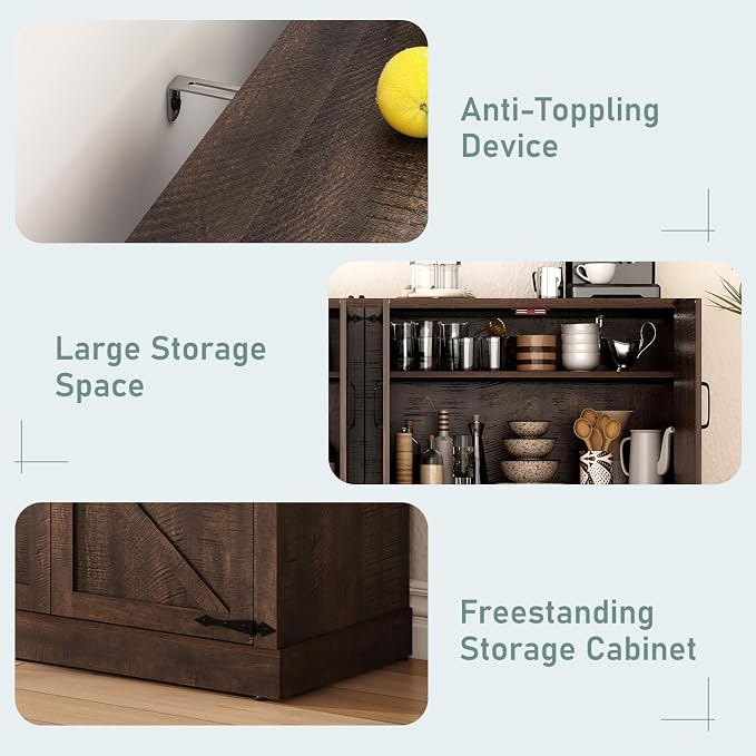 Sideboard Buffet Cabinet with Storage - Image 6
