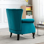 Mid Century Accent Chair Modern Tufted Wingback Armchairs Club Chair Velvet - Image 6