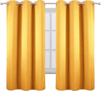 Yellow Thermal Blackout Curtains/38 x 63 Inch/Set of 2 Panels Room Darkening - Image 2