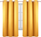 Yellow Blackout Curtains 34 x 63 Inch Length/Set of 2 Curtain Panels/Thermal - Image 2