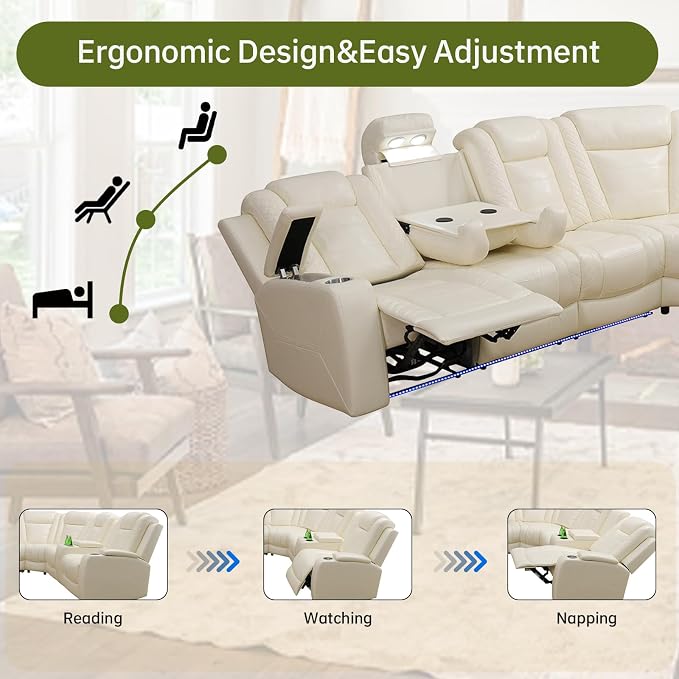 Electric Power Recliner Sectional - Image 5