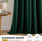 MIULEE Blackout Curtains for Bedroom 2 Panel 40 x 36 Inch Long Hunter Green | - Image 6