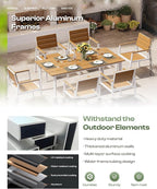 Outdoor Dining Set for 6, Patio Table and Chairs Set - Image 4