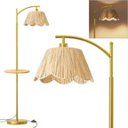 Oneach Floor Lamp with Table for Bedroom, Boho Standing Lamps with Foot Switch - Image 8