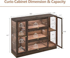 Display Cabinet with Acrylic Glass Doors, Extra Wide Curio Cabinet with LED - Image 2
