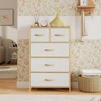 Giantex 5-Drawer Dresser for Bedroom, Bamboo Storage Tower - Image 7