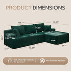Hobestluk Modular Sectional Sofa Couches L-Shape Couch 3 Seat Modular Sofa - Image 2