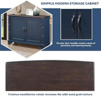 40" Solid Wood Buffet Storage Cabinet, Vintage Console Table - Image 6
