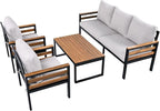 VilroCaz 4-Piece Outdoor Patio Furniture Sectional Sofa Set - Image 8