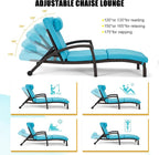 HOMREST Chaise Lounge Chairs Set of 4, PE Rattan Wicker Lounge Chair - Image 4
