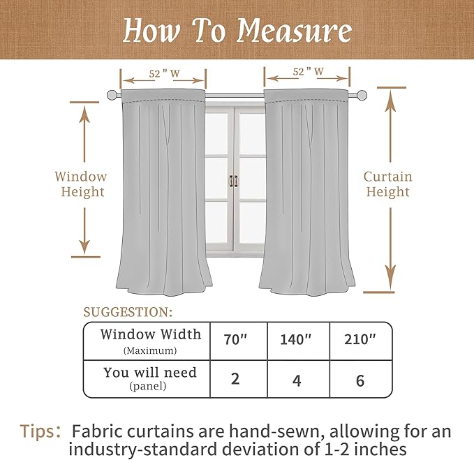 100% Blackout Linen Curtains 45 Inch Length - Image 6