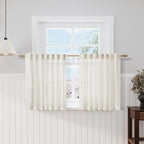 Cafe Semi Sheer Linen Textured Valances by Nanspring