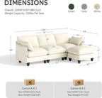 Ihanherry 105" Modular Sectional Sofa, L-Shaped Cloud Couch - Image 8