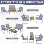 Tangkula 4 Pieces Patio Furniture Set, Outdoor Conversation Set - Image 7