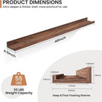 Fun Memories Picture Ledge Shelves Set of 2, 48 Inch Rustic Wall Mounted - Image 2