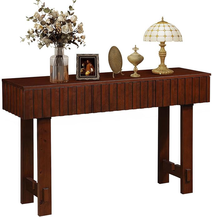 52" Solid Wood Console Table for Entryway, Modern Sofa Table Behind Couch - Image 8