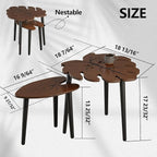 BAMEOS Monstera Leaf Nesting Tables Set of 2, Small Side Tables f Set - Image 2