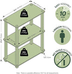 Furinno TURN-S-TUBE Storage Shelves, 3-Tier Book Shelf, Corner Shelf, Toolless - Image 3