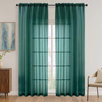 Hunter Green Bedroom Curtains 2 Panel Sets 90 Inch Length, 59 Inch Extra Wide by OVZME