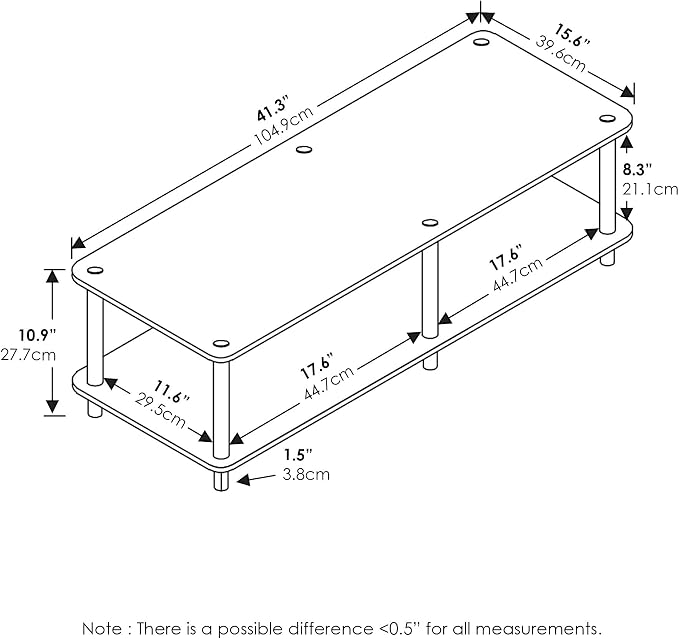 Furinno Just No Tools Dark Cherry Wide Television Stand - Image 2