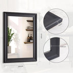 Black Wood Mirror for Bathroom, Rectangle Rustic 30 x 40 inch Vanity Mirror for - Image 7