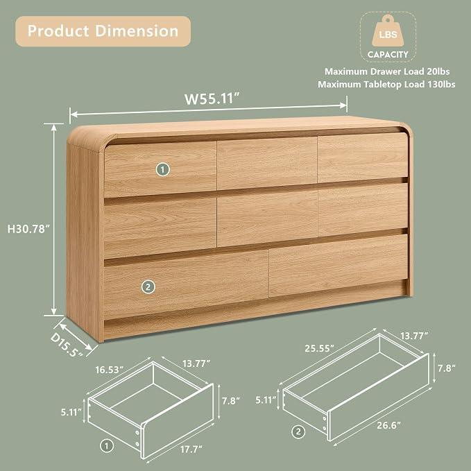 Aitjunz Modern 8 Drawers Dresser - Image 2