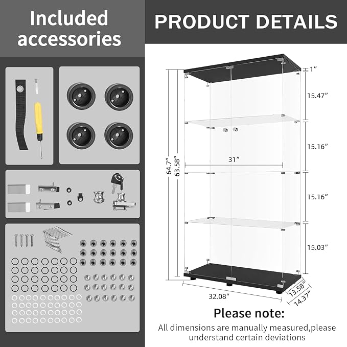 LFT HUIMEI2Y Glass Display Cabinet 4-Shelf - Image 2