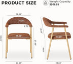 DUMOS Dining Chairs Set of 2, Linen Fabric Upholstered Kitchen Side Chairs - Image 2