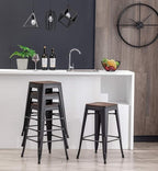 HAOBO Home 24" Backless Metal Counter Stool Height Bar Stools, Barstools - Image 7