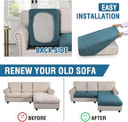H.VERSAILTEX Sectional Couch Covers 3 Pieces Sofa Seat Cushion Covers L Shape - Image 5