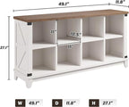 EnHomee 8-Cube Storage Organizer, Farmhouse Bookshelf, Display Shelf - Image 3