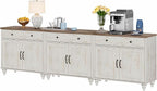 WAMAPT Rustic White Buffet Cabinet - Image 6