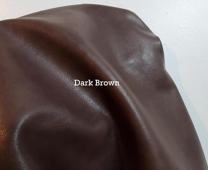 NAT Leathers Dark Brown Soft Faux Leather Fabric Sheet PU Sold by The Yard by NATLeathers