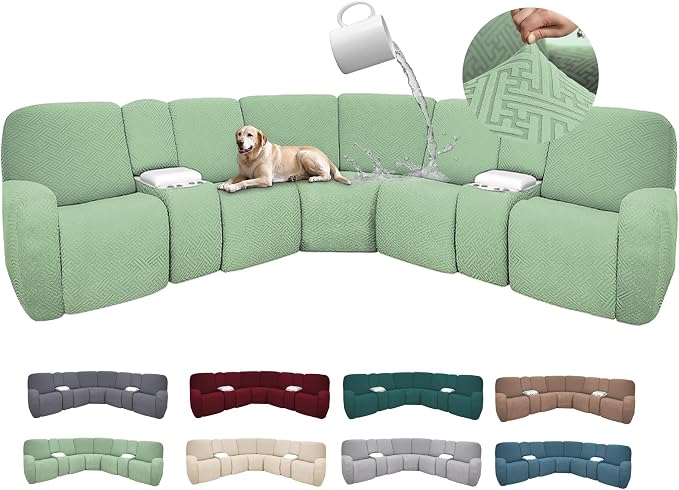 100% Waterproof Sectional Recliner Couch Covers by ROFASVCO