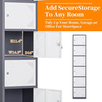 Metal Locker with 6 Doors, Lockable Locker Cabinet - Image 4