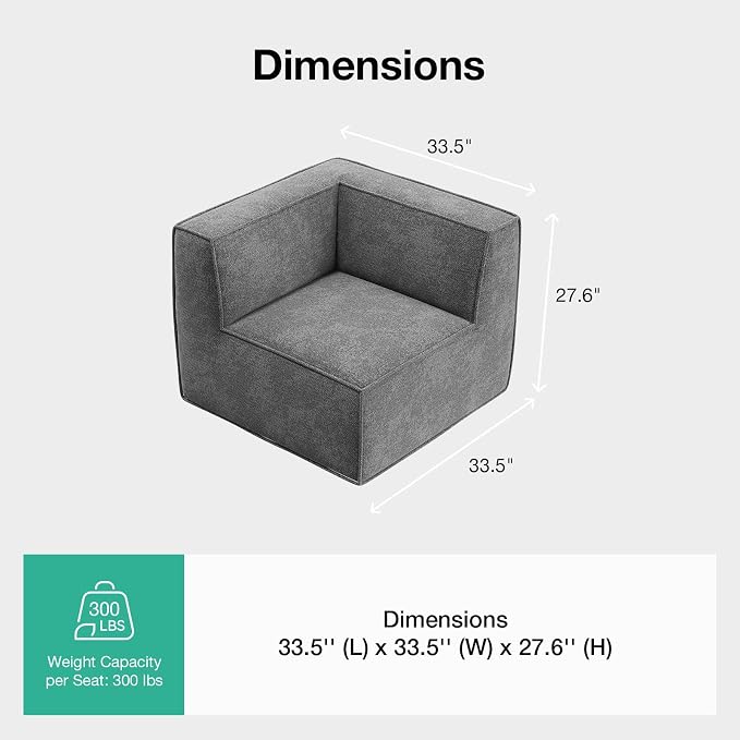 Novilla Modular Sectional Sofa, No Assembly Cloud Sectional Couch - Image 2