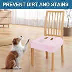 Smiry Waterproof Seat Covers for Dining Room Chairs Set of 4, Stretch Jacquard - Image 6