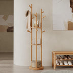 Muwuele Solid Wood Rotary Coat Rack, Freestanding Coat Rack by Muwuele