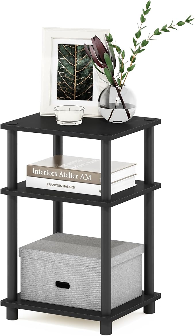 Furinno JUST Side Table, 3-Tier End Table, Open Shelves Night Stand, Bedside by Furinno-FitsYourSpaceFitsYourBudget