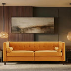 Dreamsir 78'' W Velvet Sofa, Mid-Century Love Seats Sofa Furniture by Dreamsir