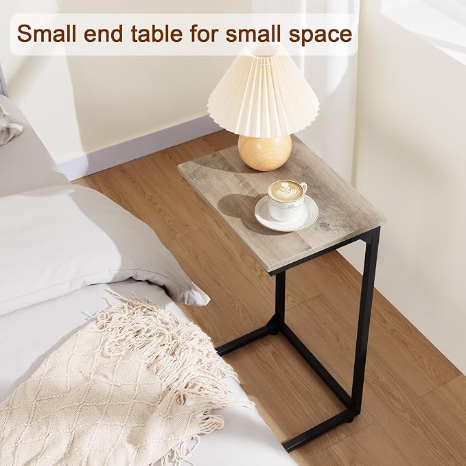 AMHANCIBLE C Shaped End Tables Set of 2, Couch Side Tables that Slide Under Sofa - Image 3
