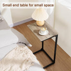 AMHANCIBLE C Shaped End Tables Set of 2, Couch Side Tables that Slide Under Sofa - Image 3